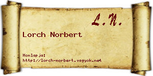 Lorch Norbert névjegykártya